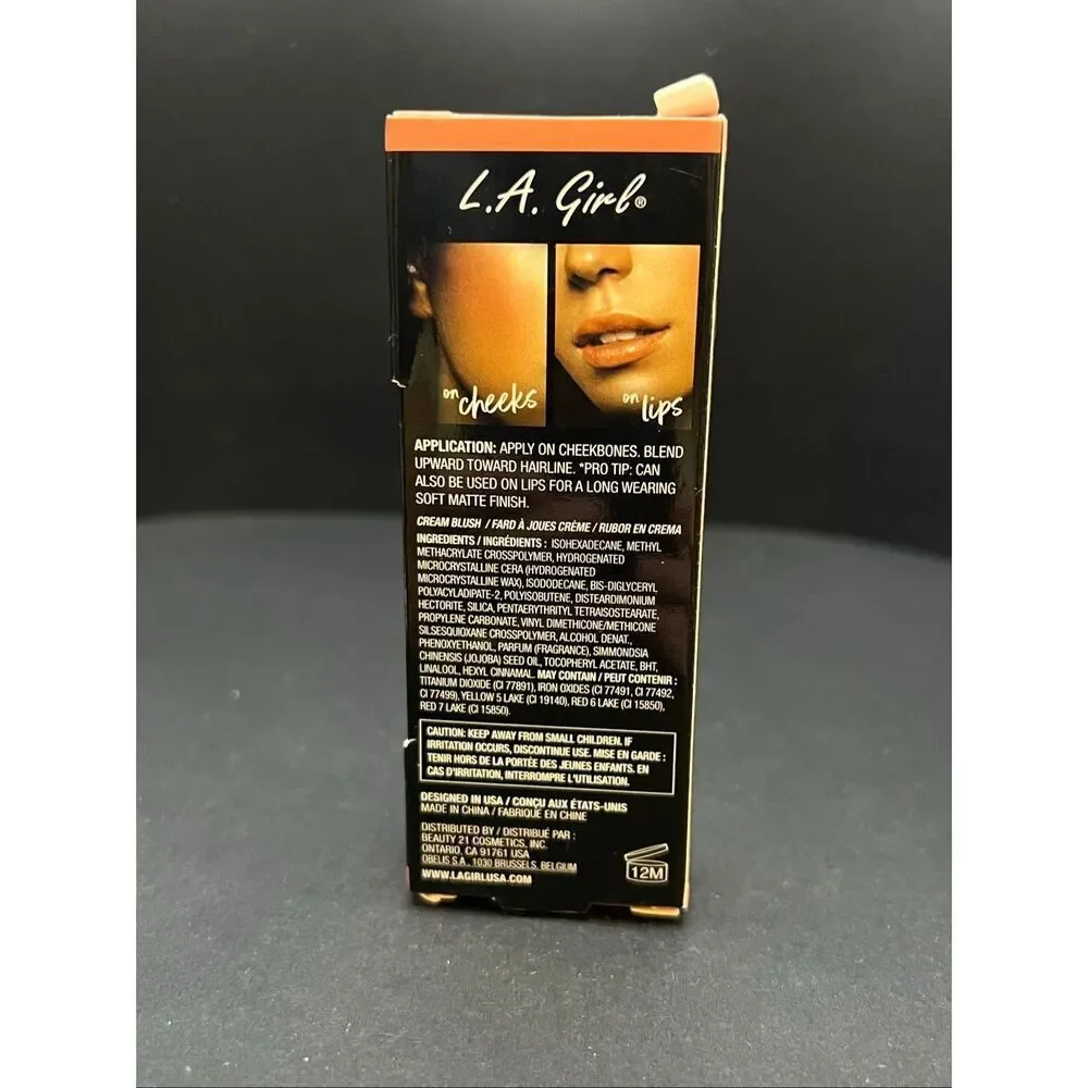 LA Girl Soft Matte Cream Blush Blendable Cheek + Lip Color in Cutie GBL440